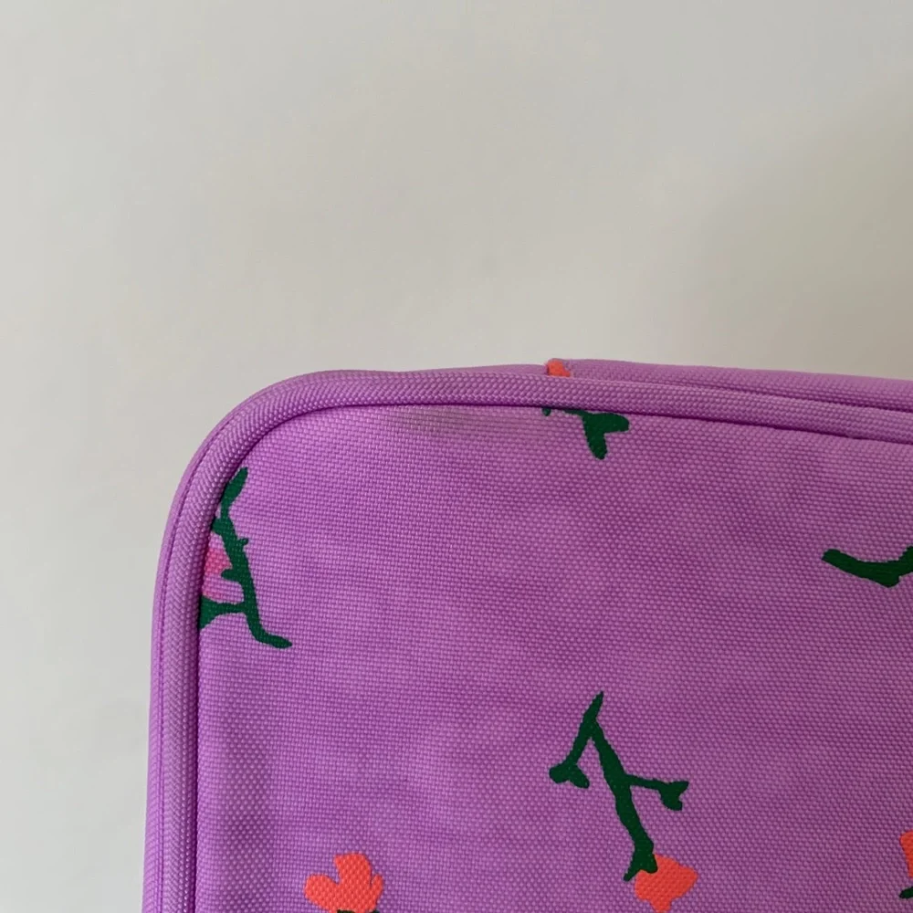 BAGGU Purple Floral Cosmetic Bag with Orange & Green Accents - Picture 3 of 6